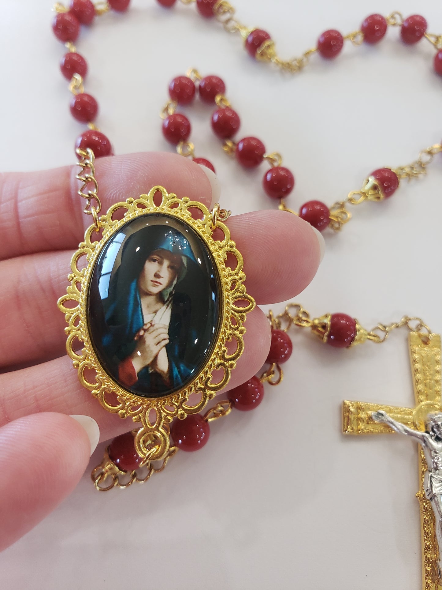 Red Our Lady of Sorrows Rosary