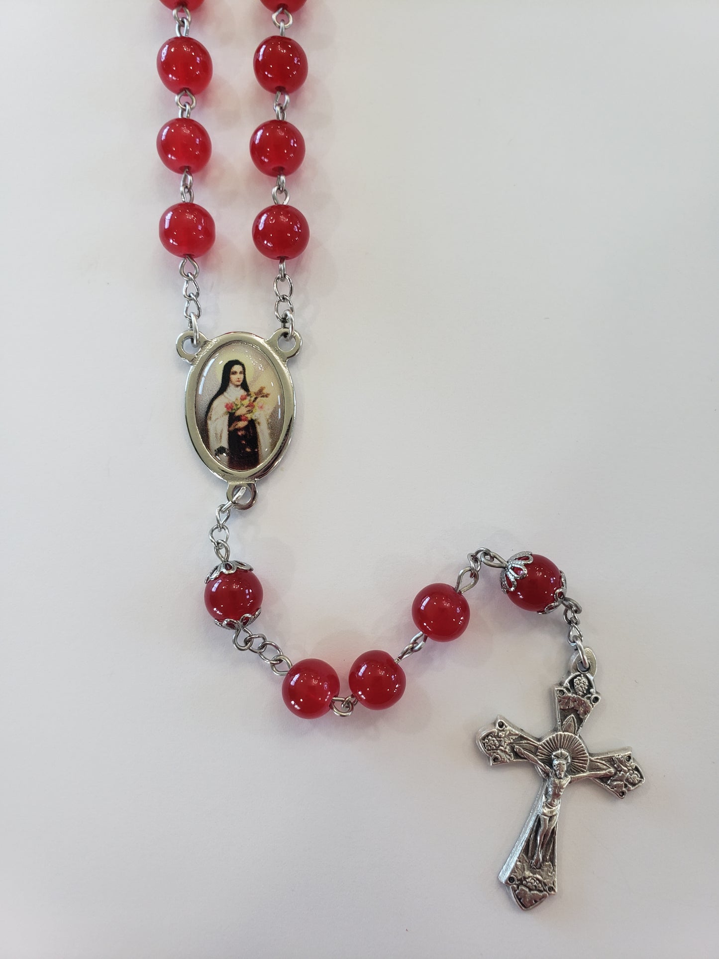 Red St. Therese of Lisieux Rosary