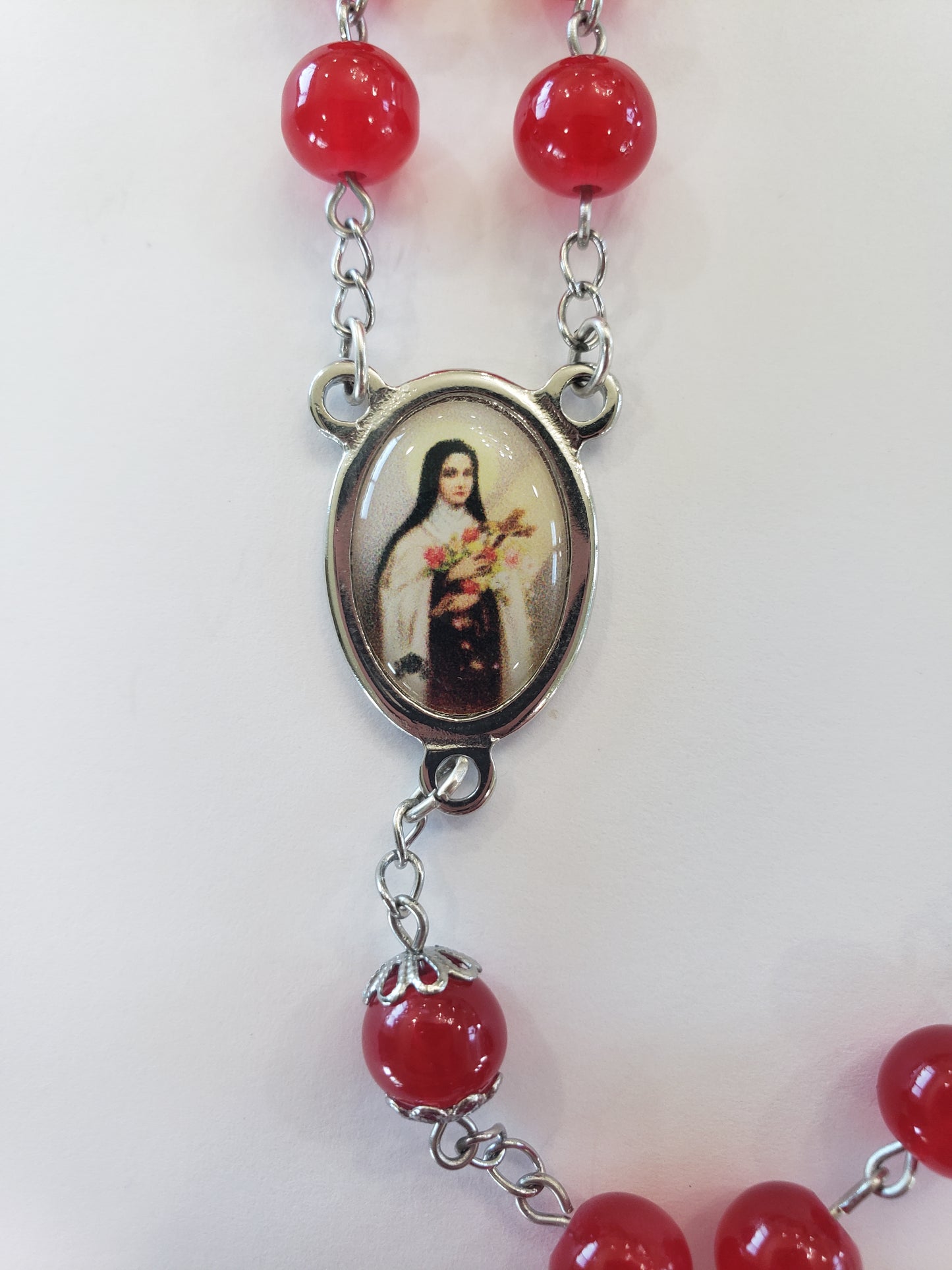 Red St. Therese of Lisieux Rosary