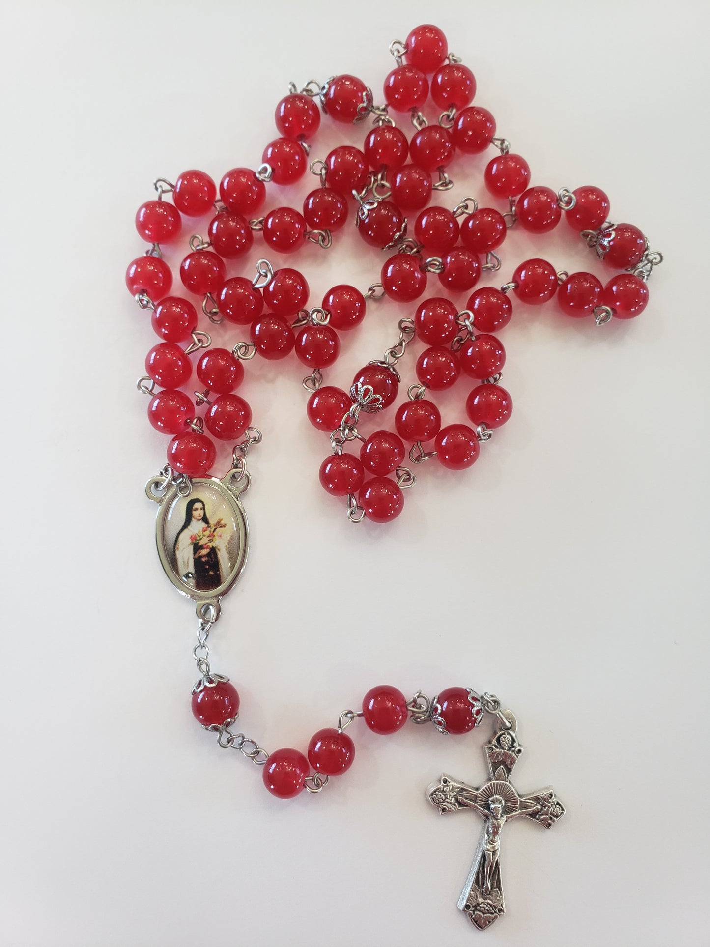 Red St. Therese of Lisieux Rosary