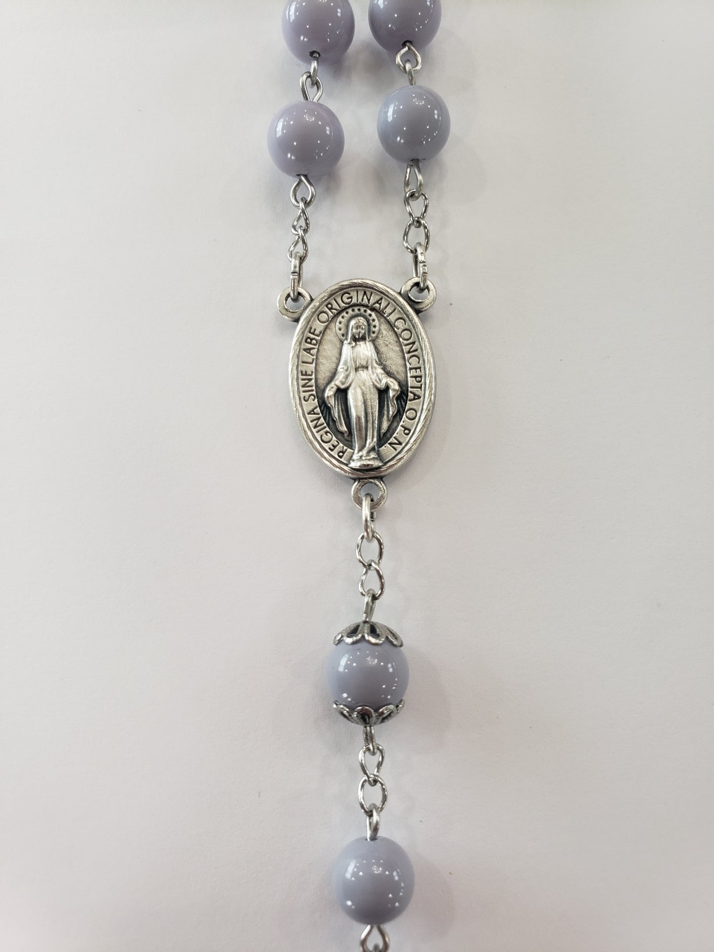 Purple Miraculous Medal Rosary