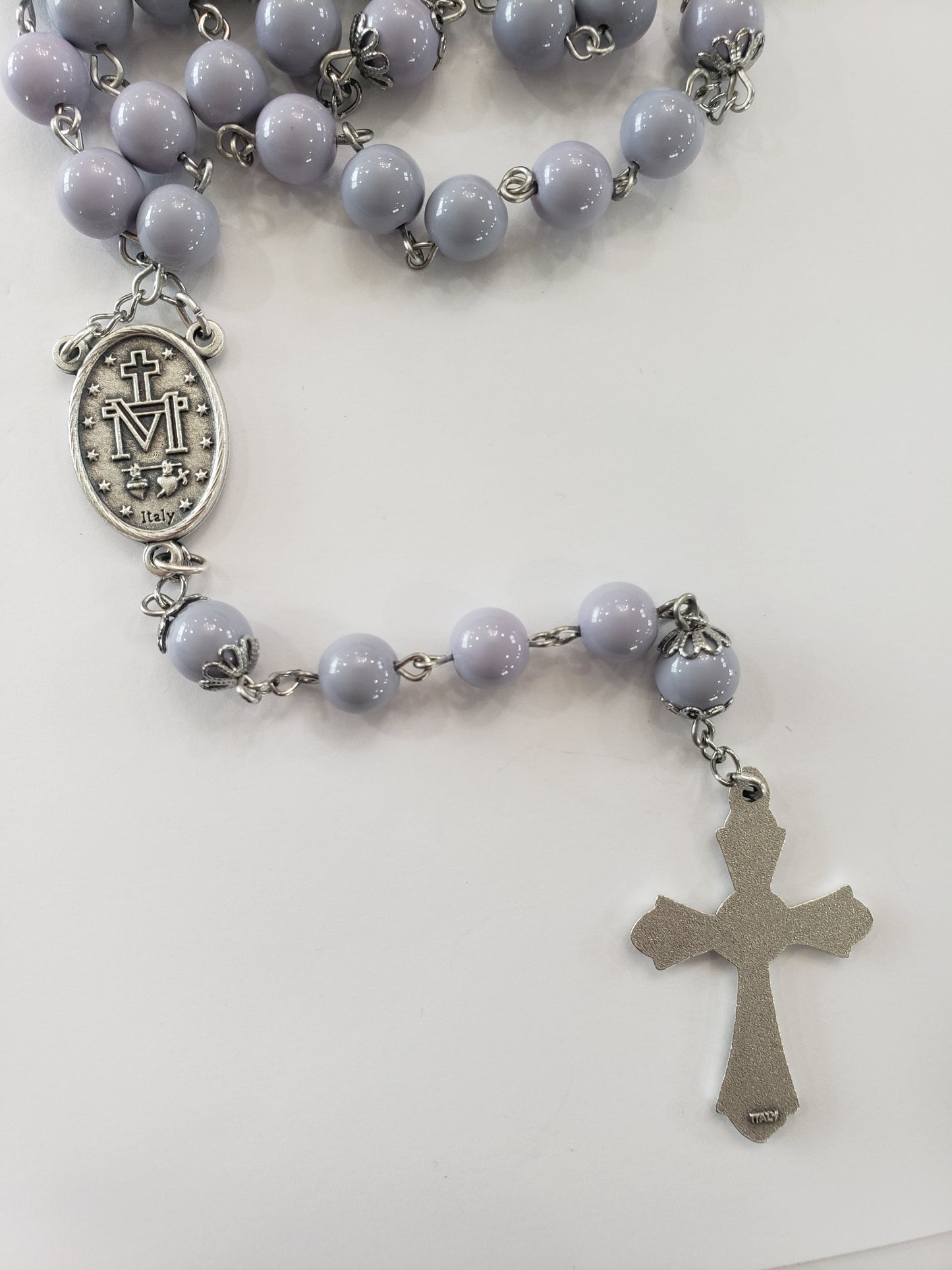 Purple Miraculous Medal Rosary