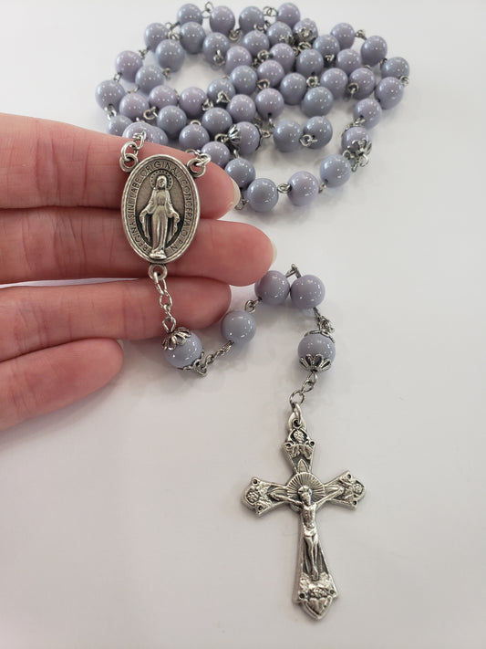 Purple Miraculous Medal Rosary