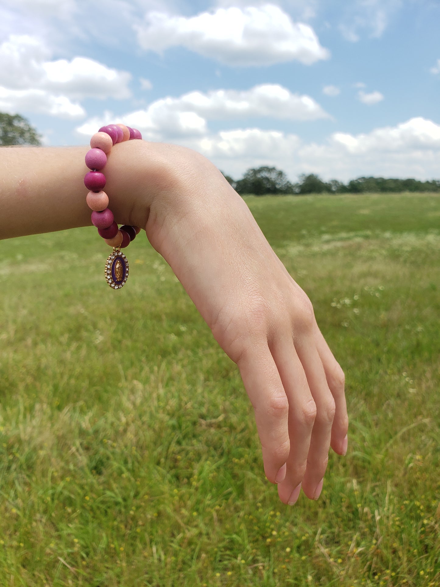 Our Lady of Guadalupe Pink Child Size Bracelet