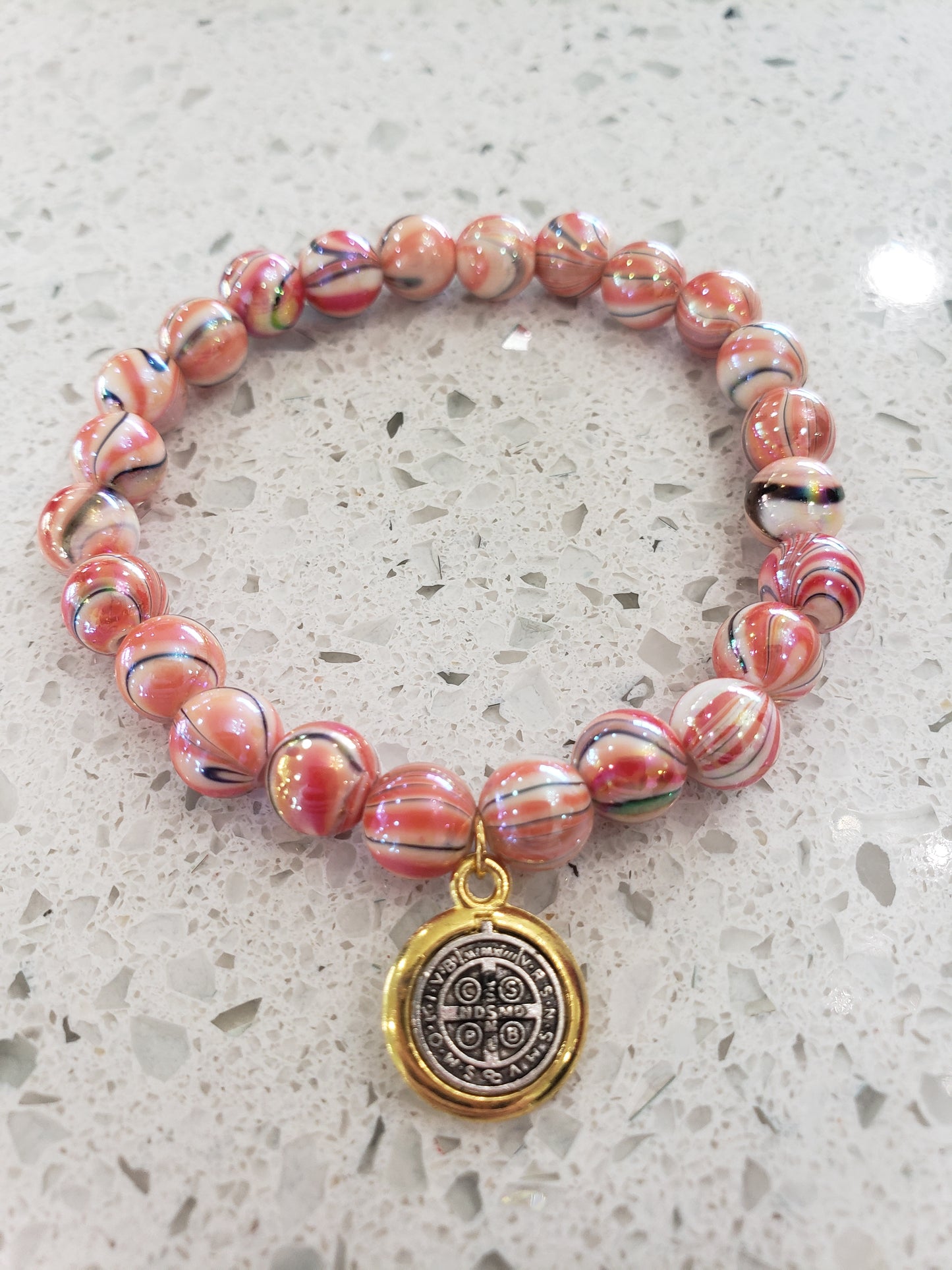 Swirled Orange St. Benedict Child Size Bracelet