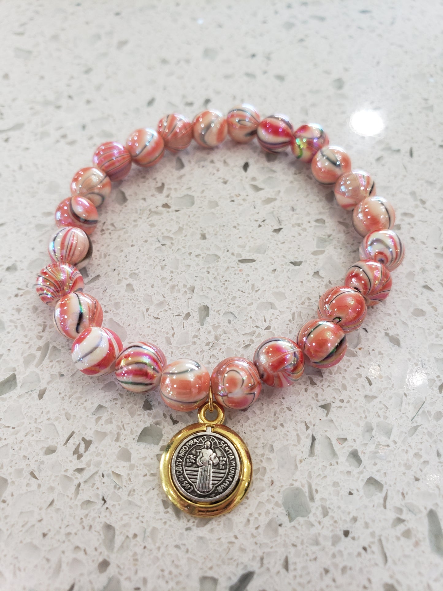 Swirled Orange St. Benedict Child Size Bracelet