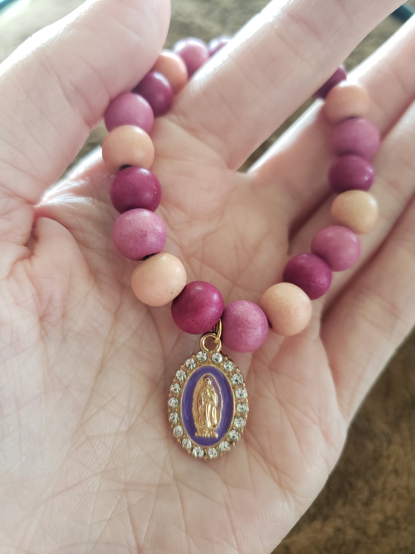 Our Lady of Guadalupe Pink Child Size Bracelet