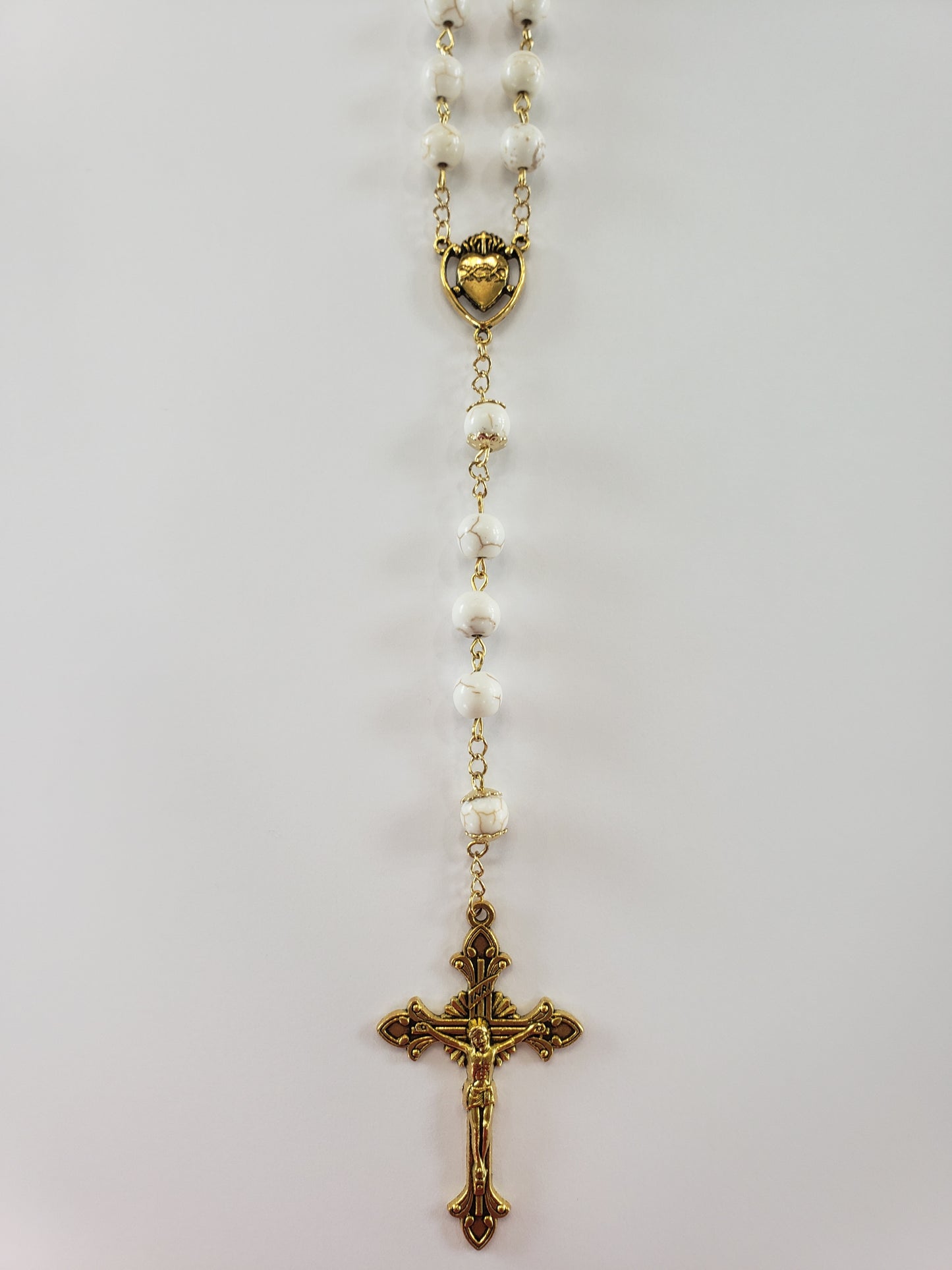 Sacred Heart Rosary Gold