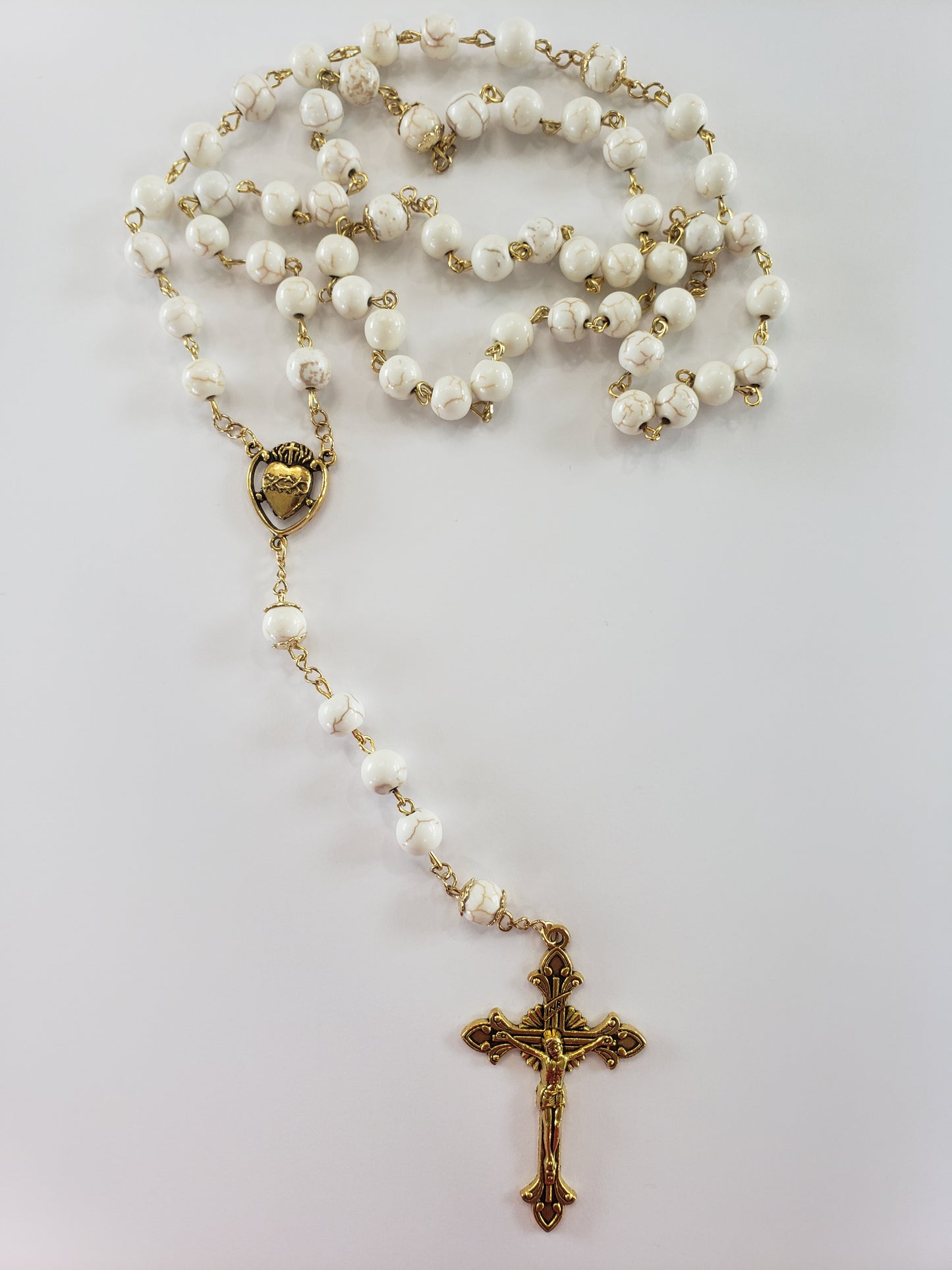 Sacred Heart Rosary Gold