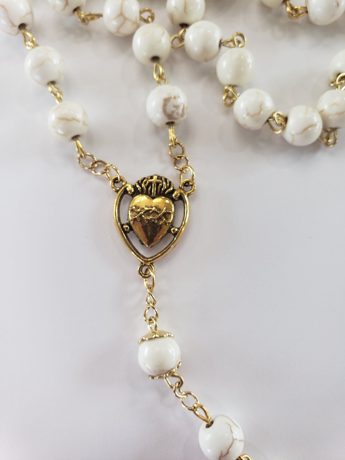 Sacred Heart Rosary Gold