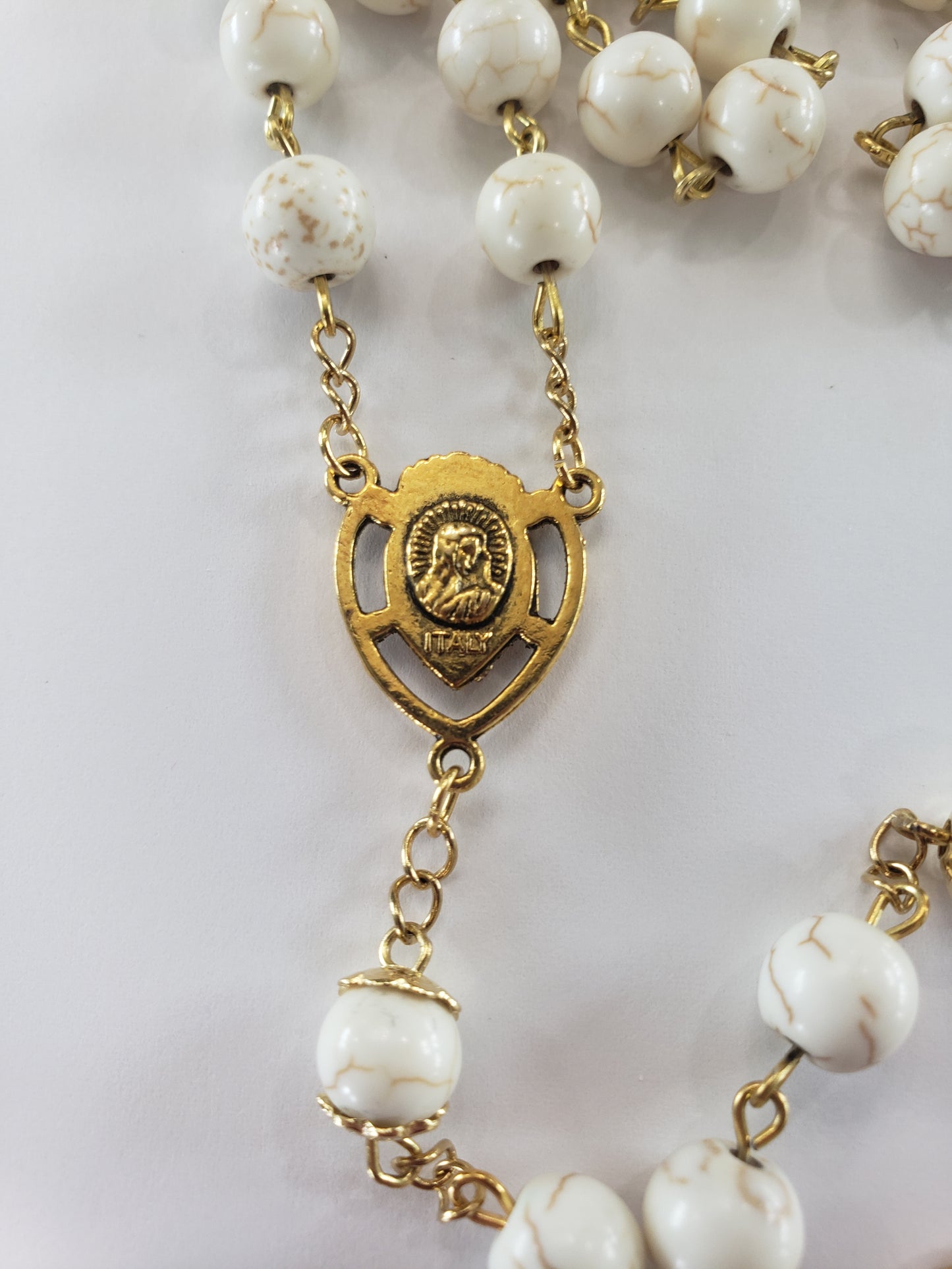 Sacred Heart Rosary Gold