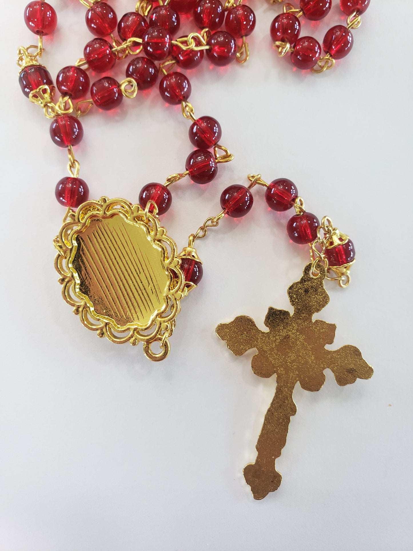 Sacred Heart Rosary, Dark Red