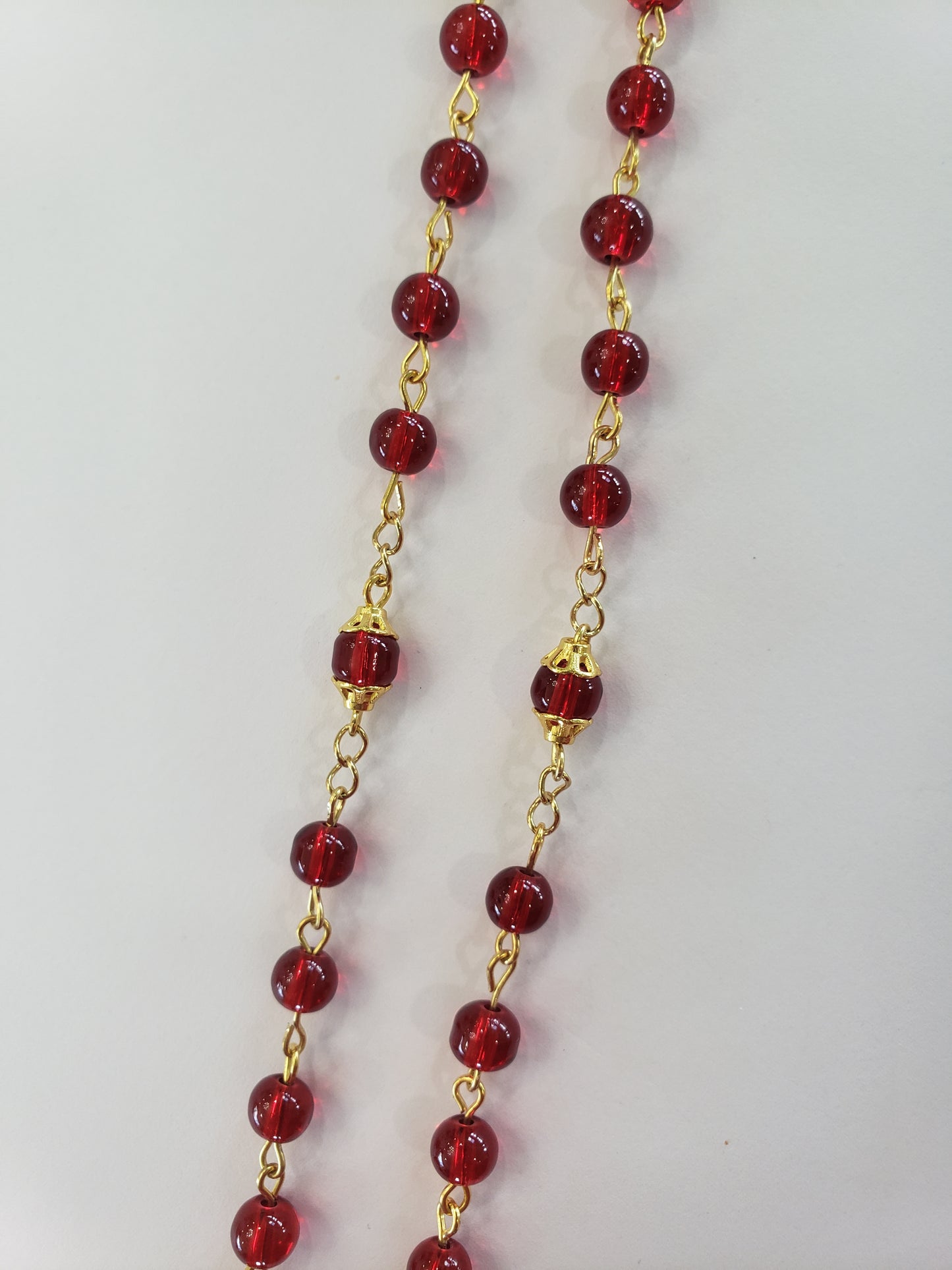 Sacred Heart Rosary, Dark Red