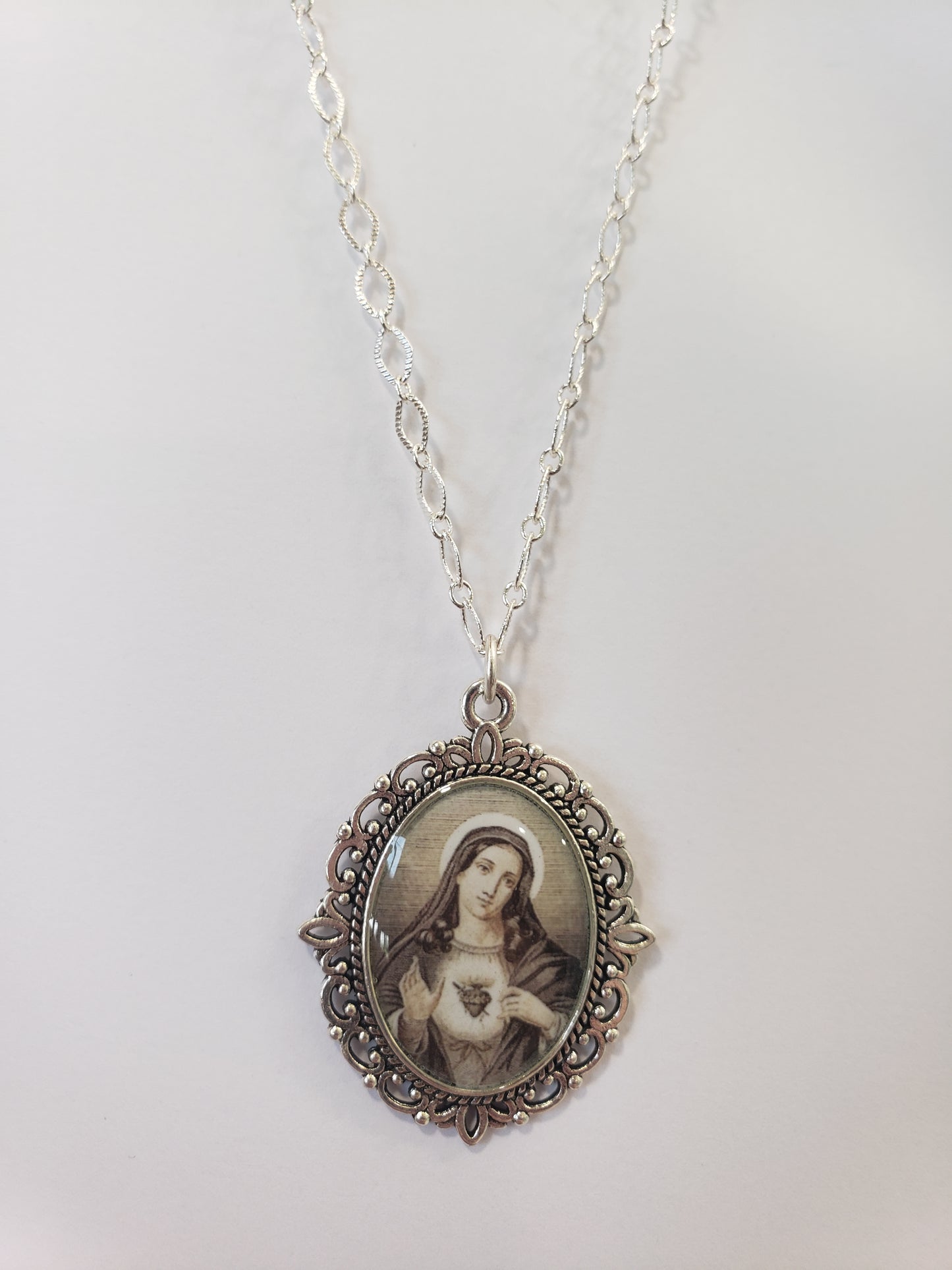 Vintage Immaculate Heart Necklace