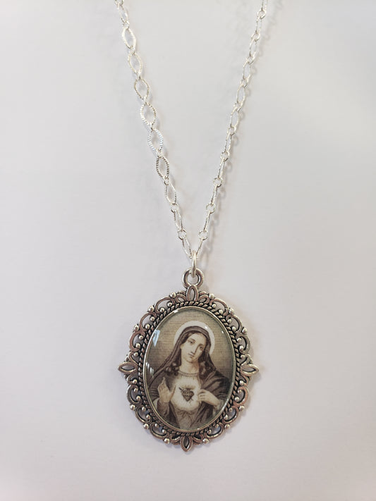 Vintage Immaculate Heart Necklace