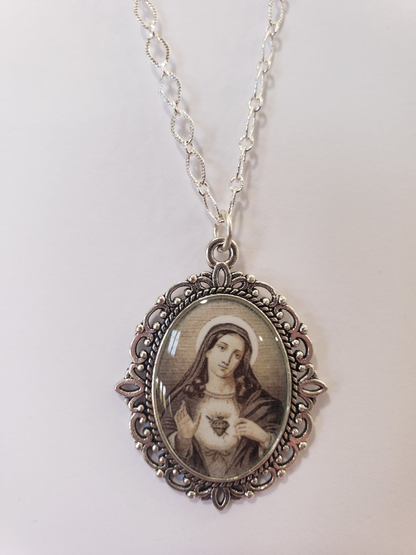 Vintage Immaculate Heart Necklace