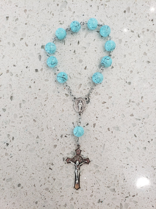 Light Blue Pocket Rosary