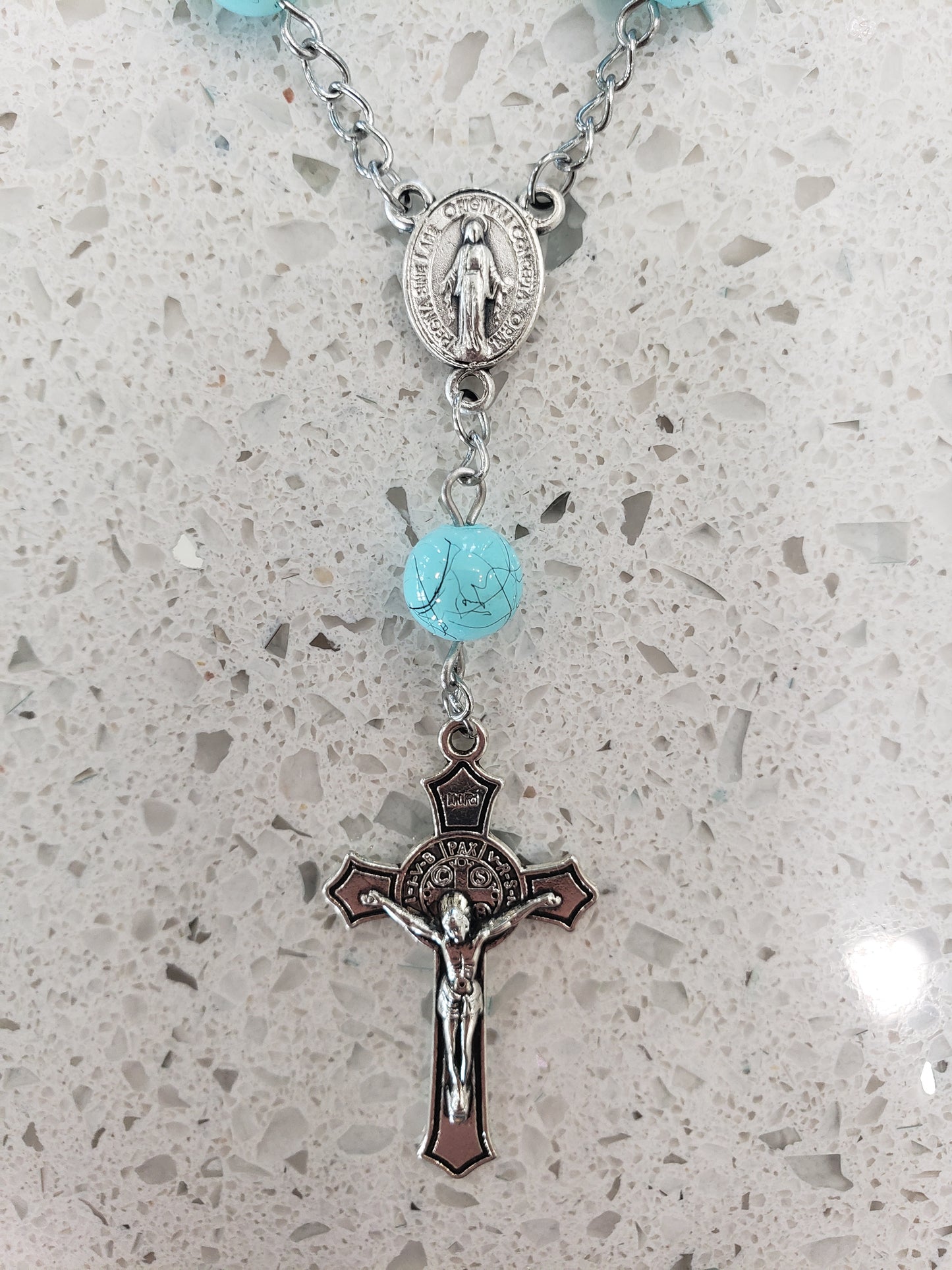 Light Blue Pocket Rosary