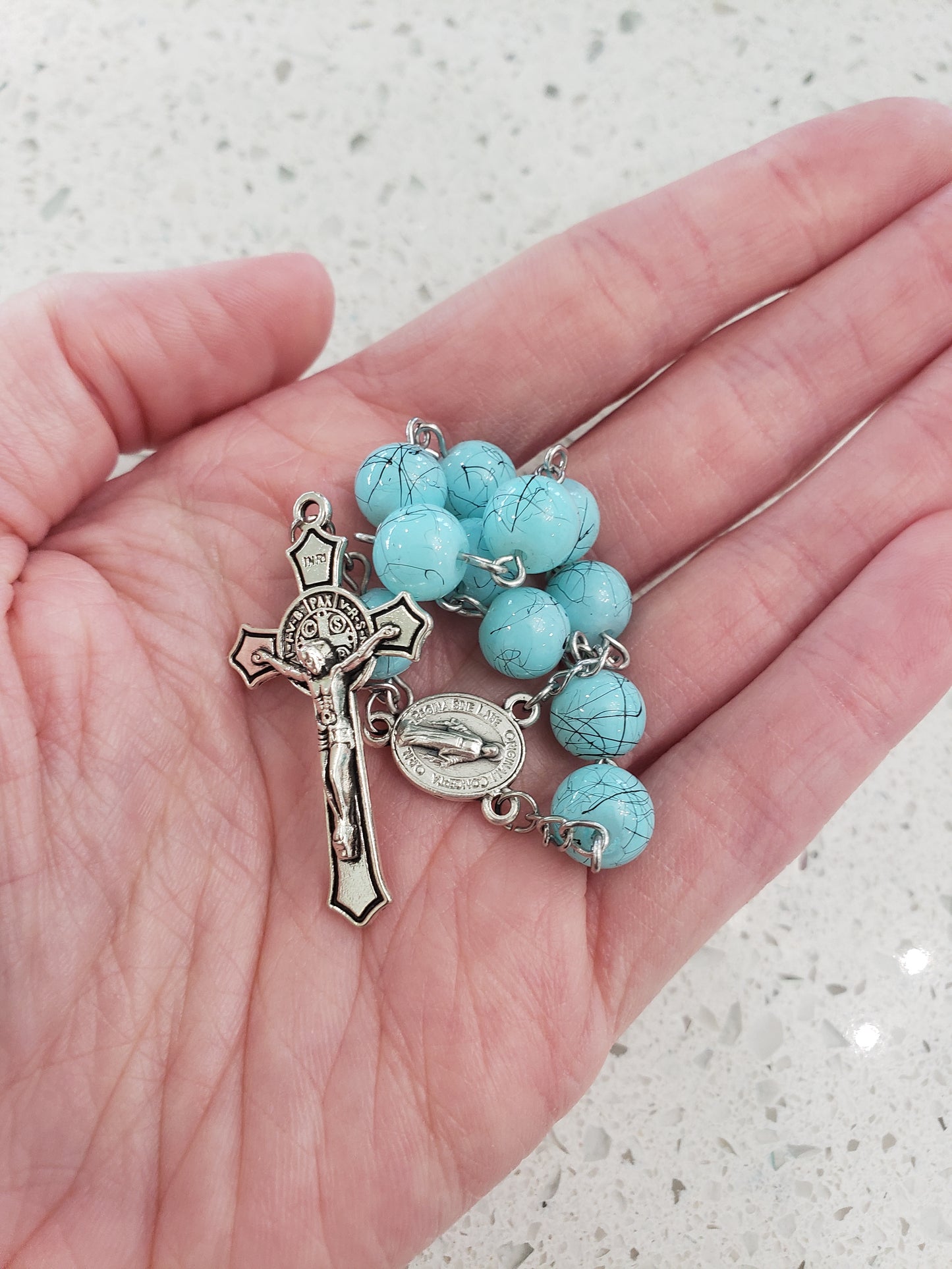 Light Blue Pocket Rosary