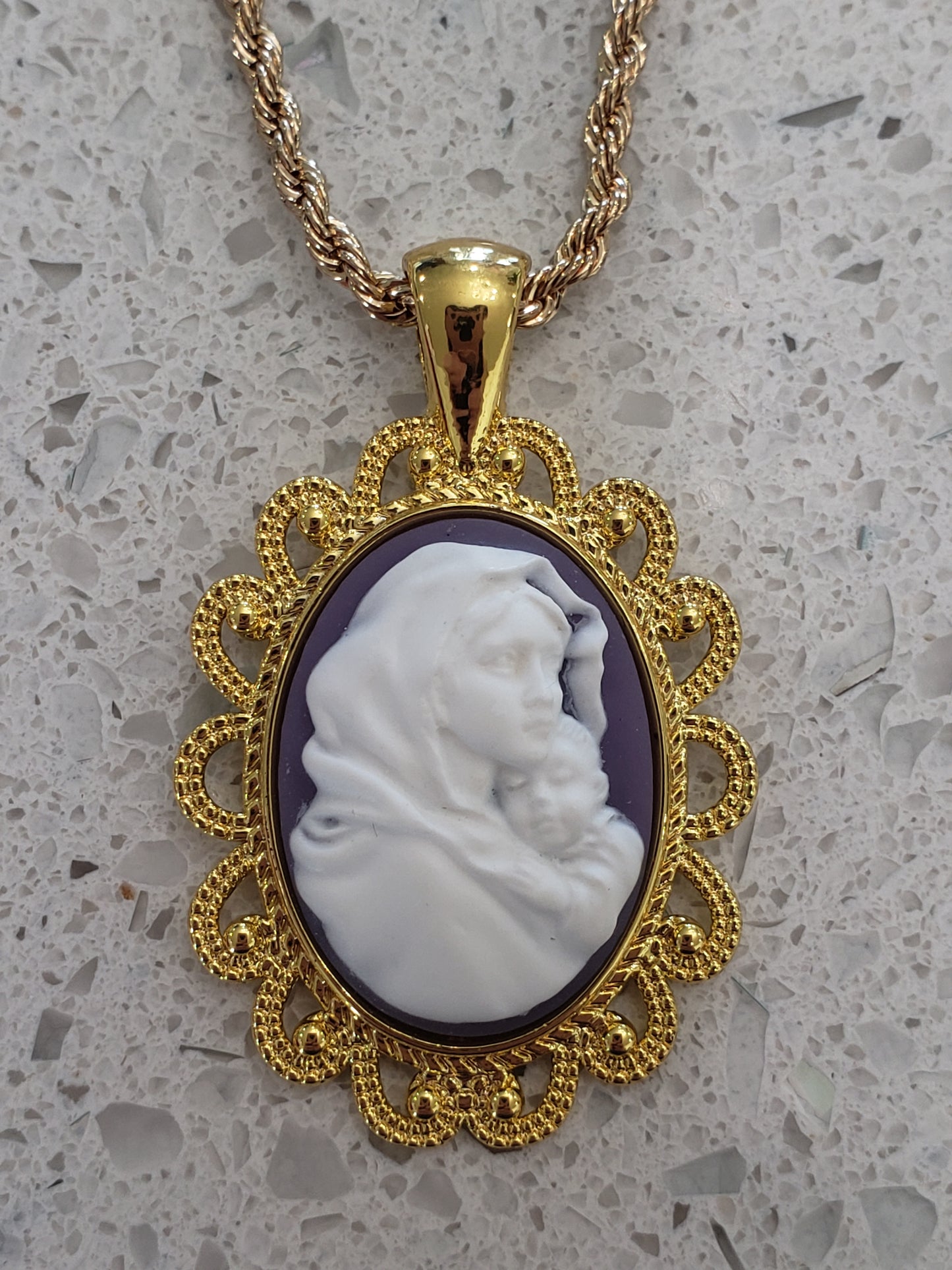 Purple Our Lady Cameo