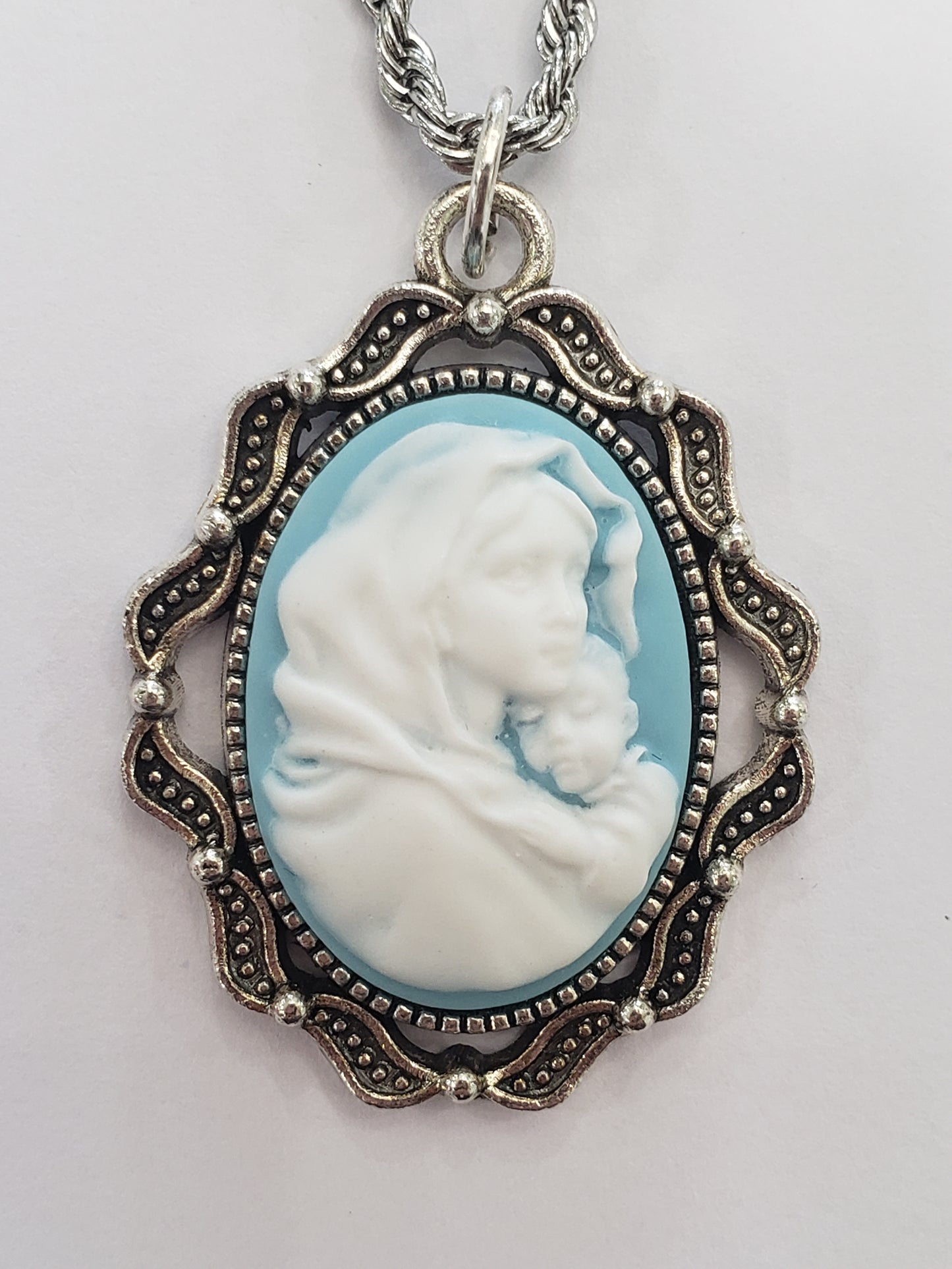 Blue Our Lady Cameo