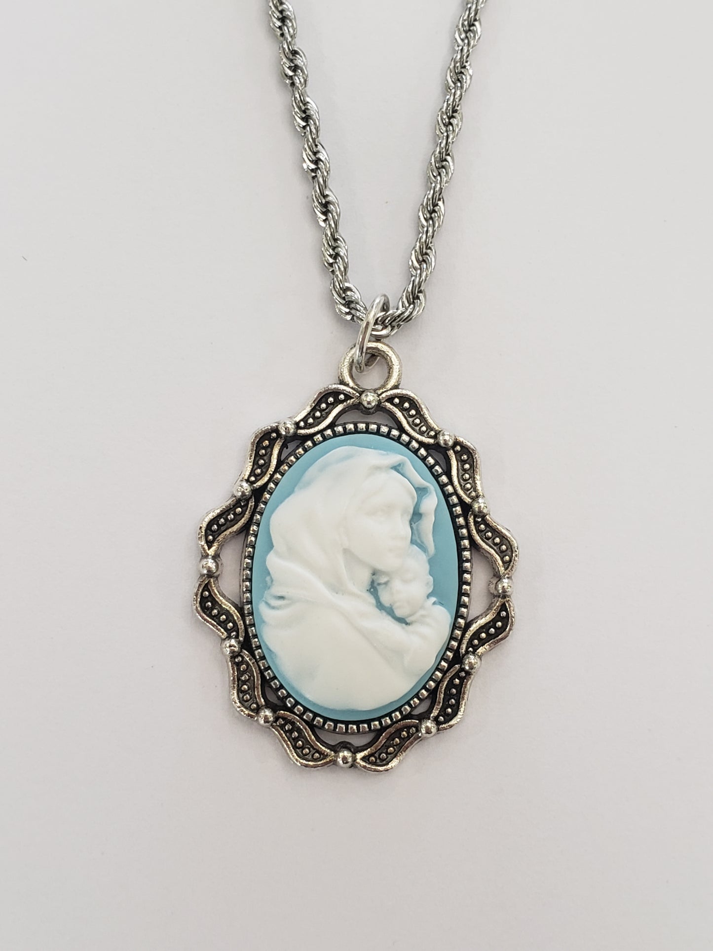 Blue Our Lady Cameo