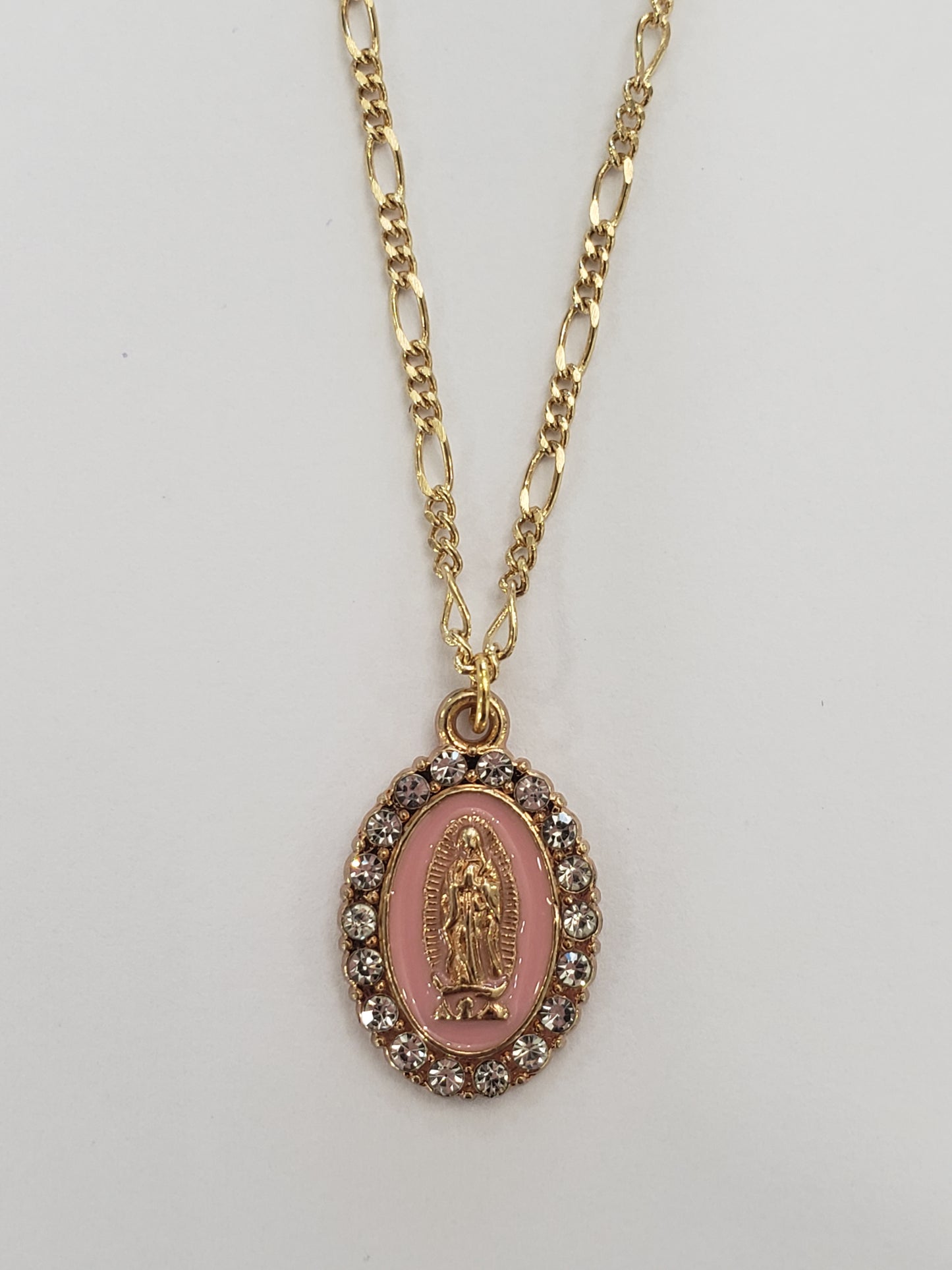 Light Pink Our Lady of Guadalupe Necklace